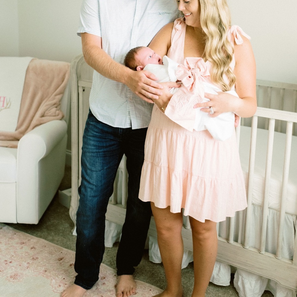 Blush ruffle dress